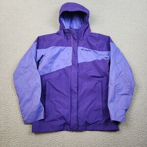 COLUMBIA Interchange Jacket Youth 10/12 Purple Omni-Shield Waterproof Hooded